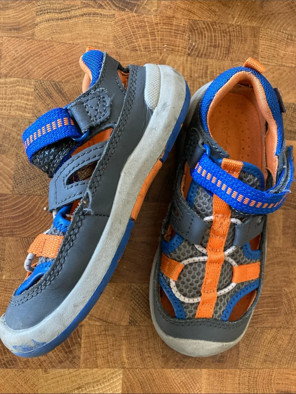 Stride Rite Blue and Orange Active Sandals Sz 8